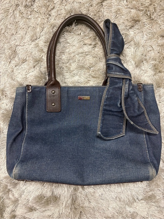 kate spade Handbags - Kate Spade ♠️ Denim Tote Bag with Brown Handles